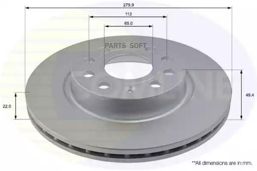 ДИСК ТОРМ VW GOLF V 08-/GOLF VI 08-/SKO YETI 09- COMLINE ADC1456V