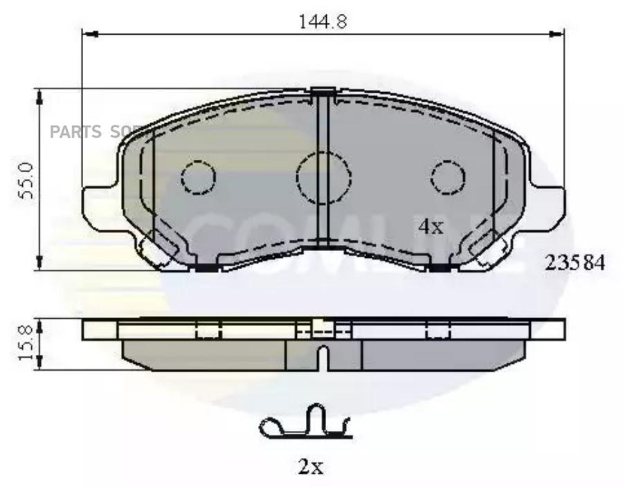 ТОРМОЗНЫЕ КОЛОДКИ ПЕРЕД MITSUBISHI/CITROEN/PEUG/CH COMLINE CBP31256