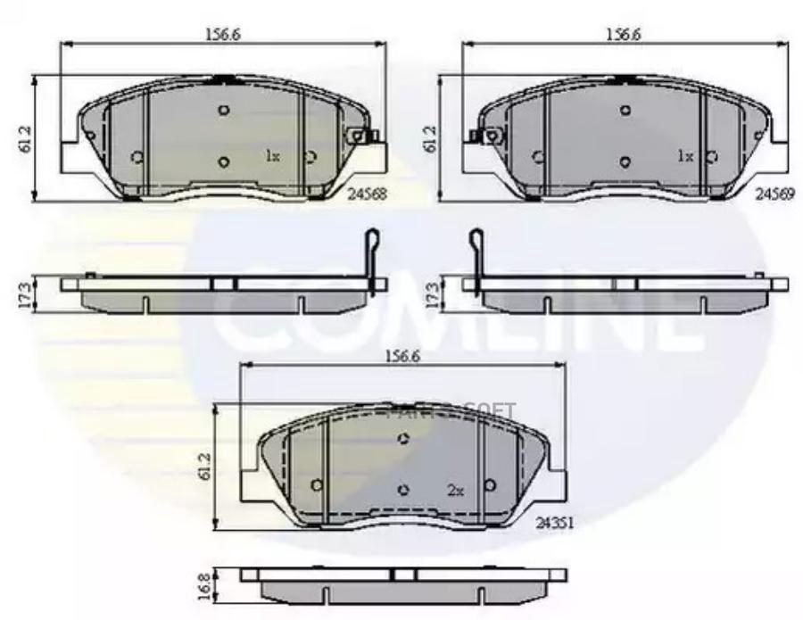 ТОРМОЗНЫЕ КОЛОДКИ ПЕРЕД HYUNDAI SANTA FE 22/27 COMLINE CBP31676