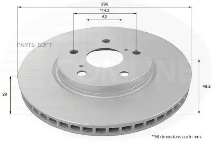 Диск тормозной COMLINE ADC01138V