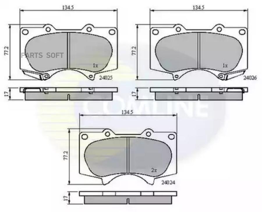 Комплект дисковых тормозных колодок COMLINE CBP31201