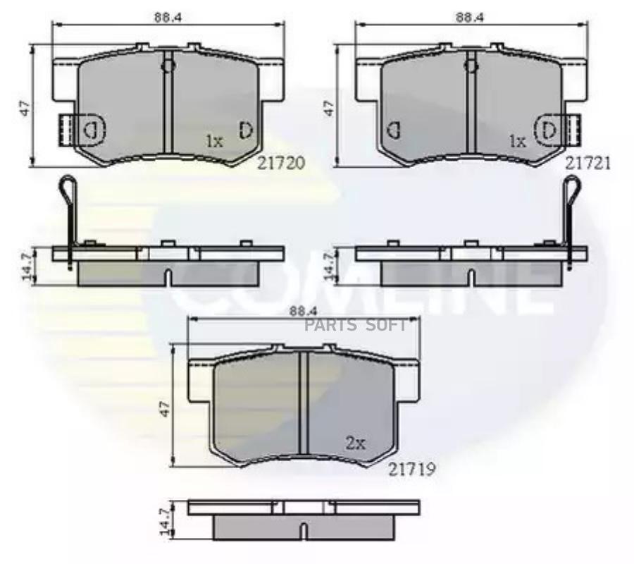 ТОРМОЗНЫЕ КОЛОДКИ ЗАДНИЕ HONDA ACCORD/CR-V/CIVIC/I COMLINE CBP3445