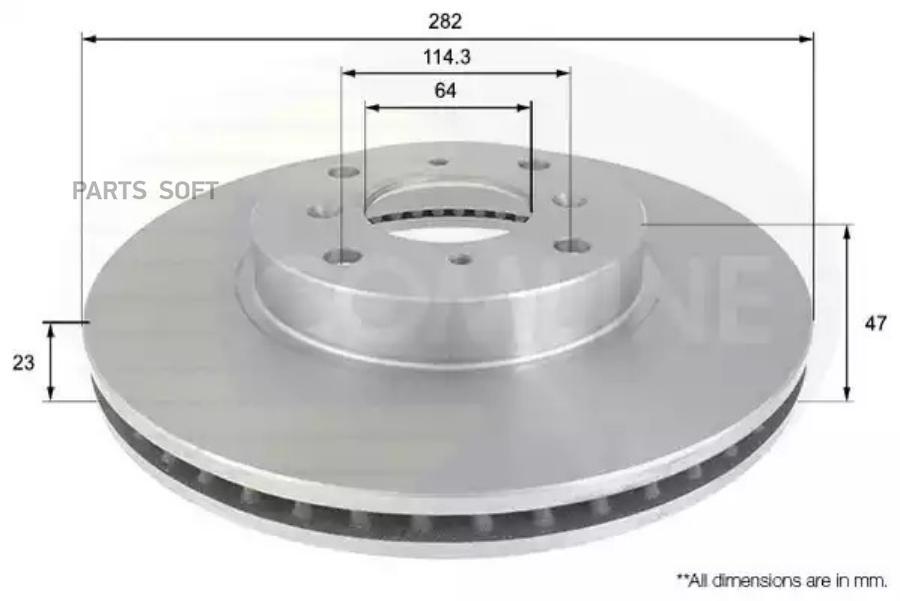 Диск Торм Honda Civic 89 -  05 Crx 89 -  98 Mg Mg Zr 01 -   Mg COMLINE ADC0535V