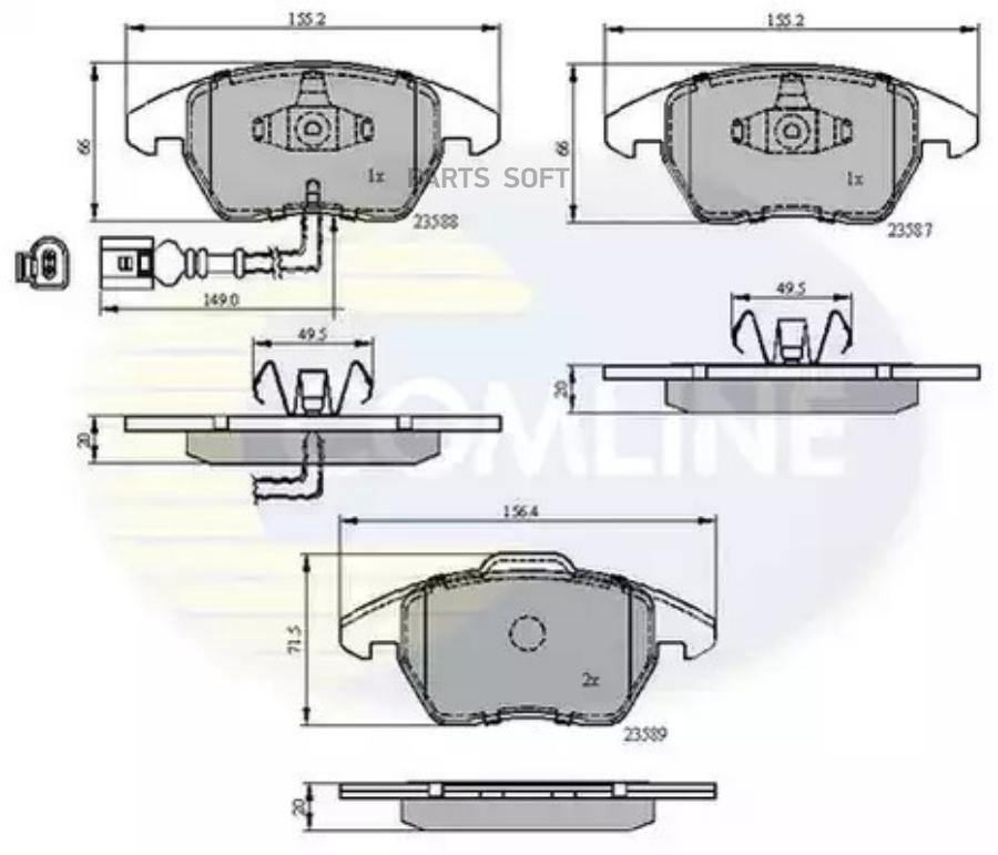 Комплект дисковых тормозных колодок COMLINE CBP11224