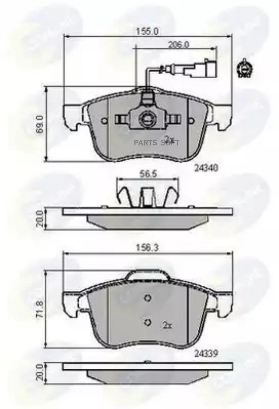 ТОРМОЗНЫЕ КОЛОДКИ ПЕРЕДНИЕ (С ДАТЧИКОМ) ALFA 159/B COMLINE CBP11718