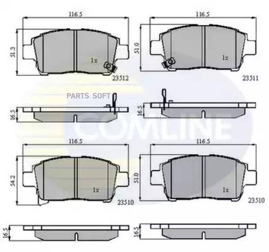 КОЛОДКИ ПЕР TOY COROLLA/YARIS/PRIUS/IQ 99- COMLINE CBP31155