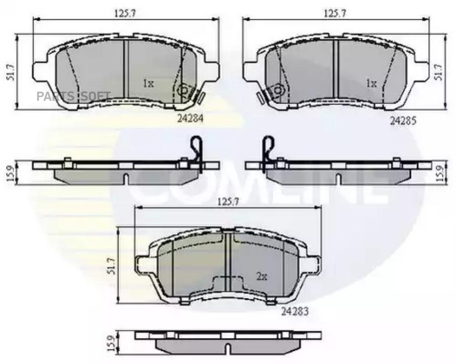 ТОРМОЗНЫЕ КОЛОДКИ ПЕРЕД FORD FIESTA/MAZDA 2 13-1 COMLINE CBP31620