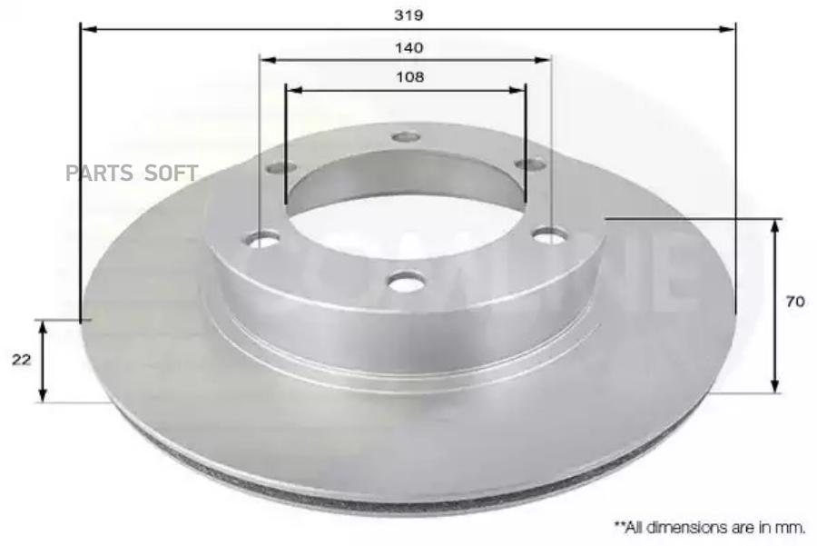 Диск тормозной COMLINE ADC0184V