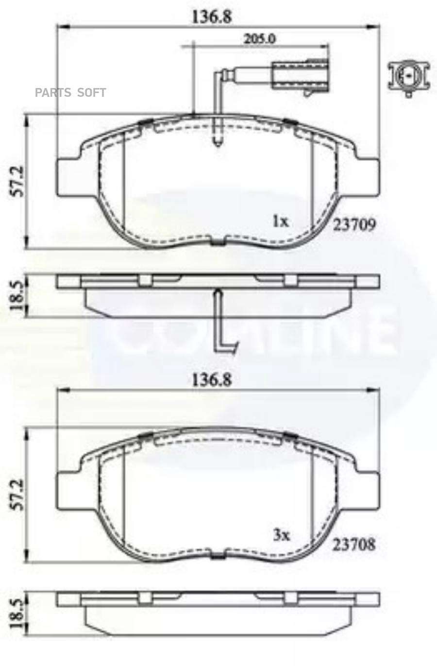 Комплект дисковых тормозных колодок COMLINE CBP11038