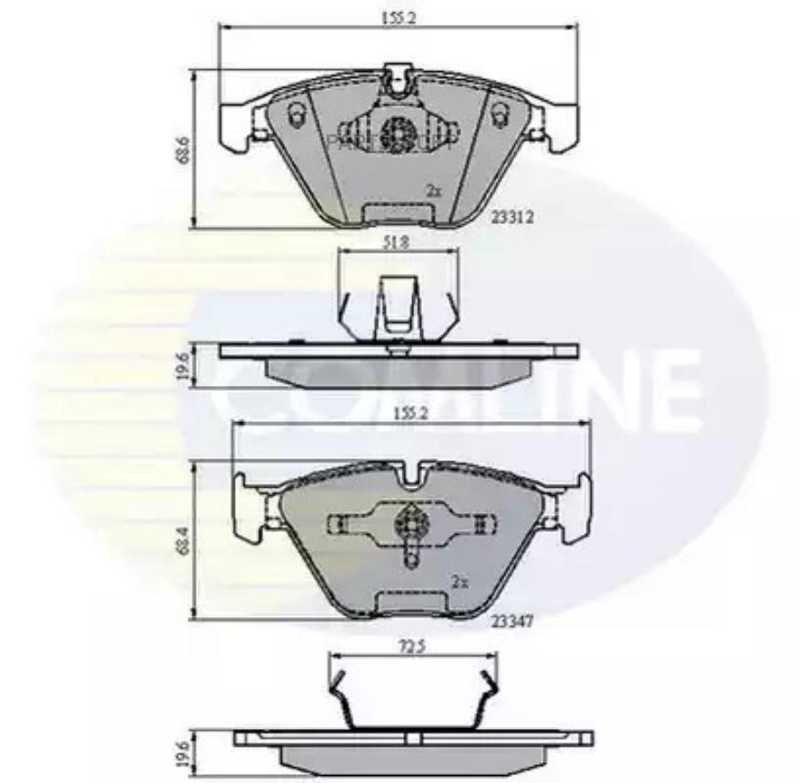 Колодки тормозные дисковые COMLINE CBP02033