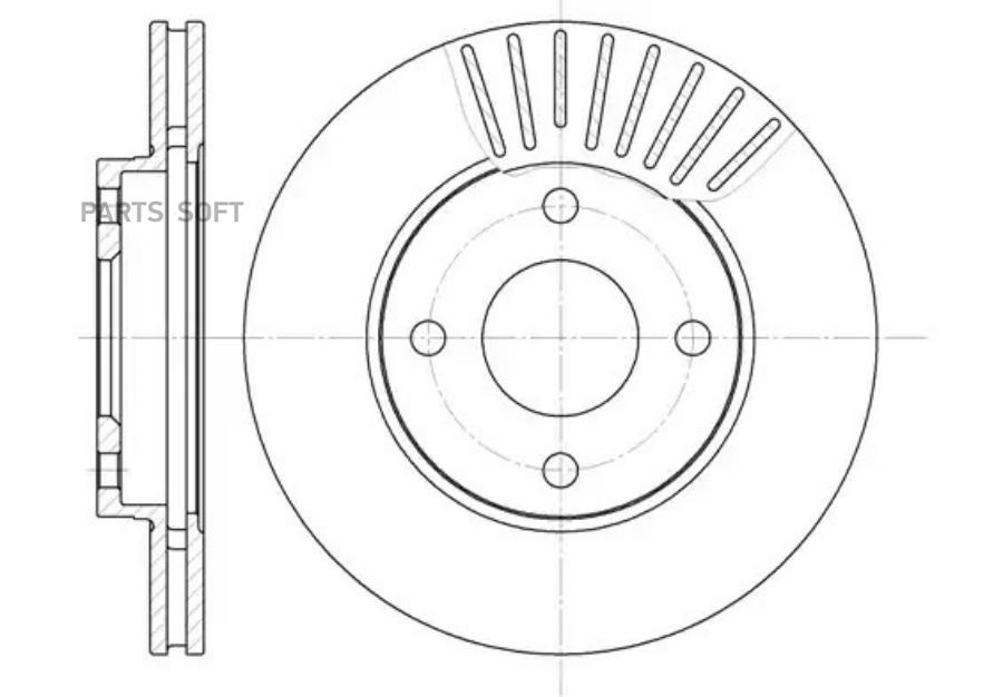 Диск тормозной FORD Focus (98-05)Fusion (01-) передний (1шт) ROAD HOUSE 657510