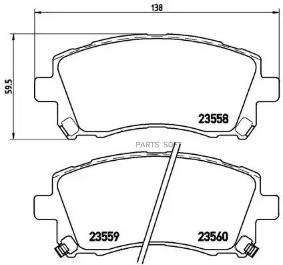 Комплект дисковых тормозных колодок BREMBO P78010