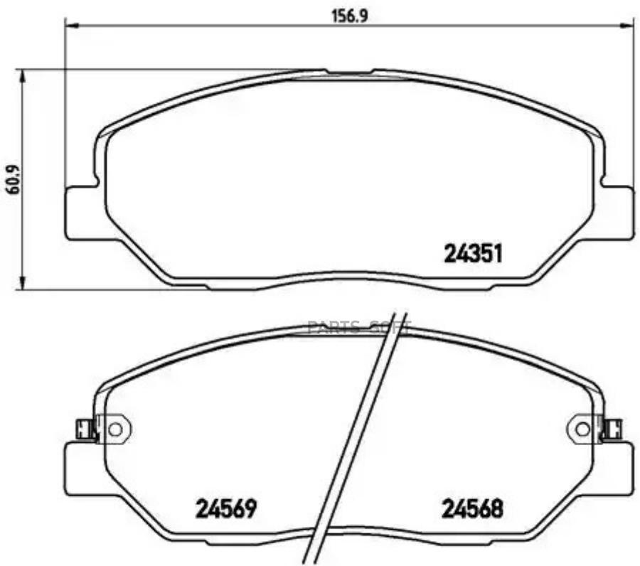 Комплект дисковых тормозных колодок BREMBO P30036