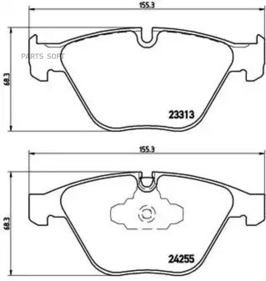 Комплект тормозных колодок дисковый тормоз BREMBO P06055