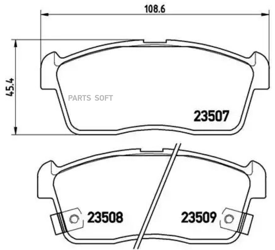 Комплект тормозных колодок дисковый тормоз BREMBO P79012