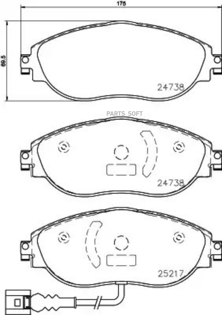 КОЛОДКИ ТОРМОЗНЫЕ ДИСКОВЫЕ ПЕРЕДНИЕ AUDI A3 (8V1 BREMBO P85144