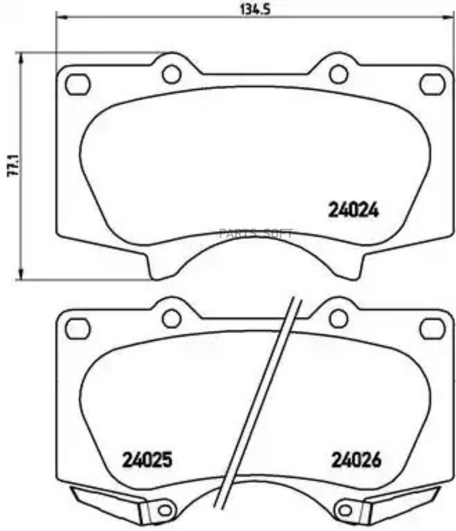 Колодки тормозные FR LEXUS GX470/460TOYOTA LAND C BREMBO P83066