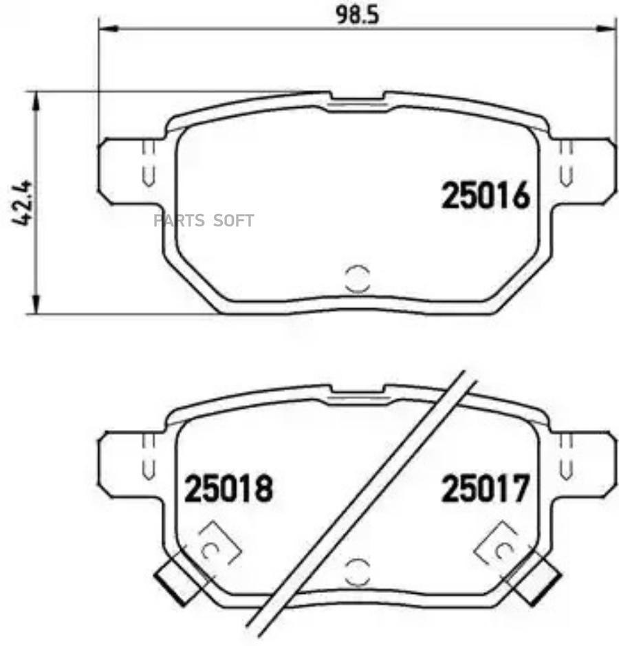 Комплект дисковых тормозных колодок BREMBO P83133