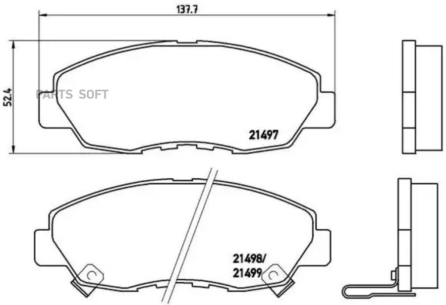 Комплект тормозных колодок дисковый тормоз BREMBO P28042