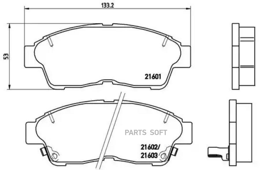 Колодки тормозные дисковые передн TOYOTA: CAMRY  91-97  CAMRY Station Wagon  91-97  CARINA E  92-97  CARINA E Sportswagon  93-97  CARINA E седан  92-97  CELICA  93-99 BREMBO P83034