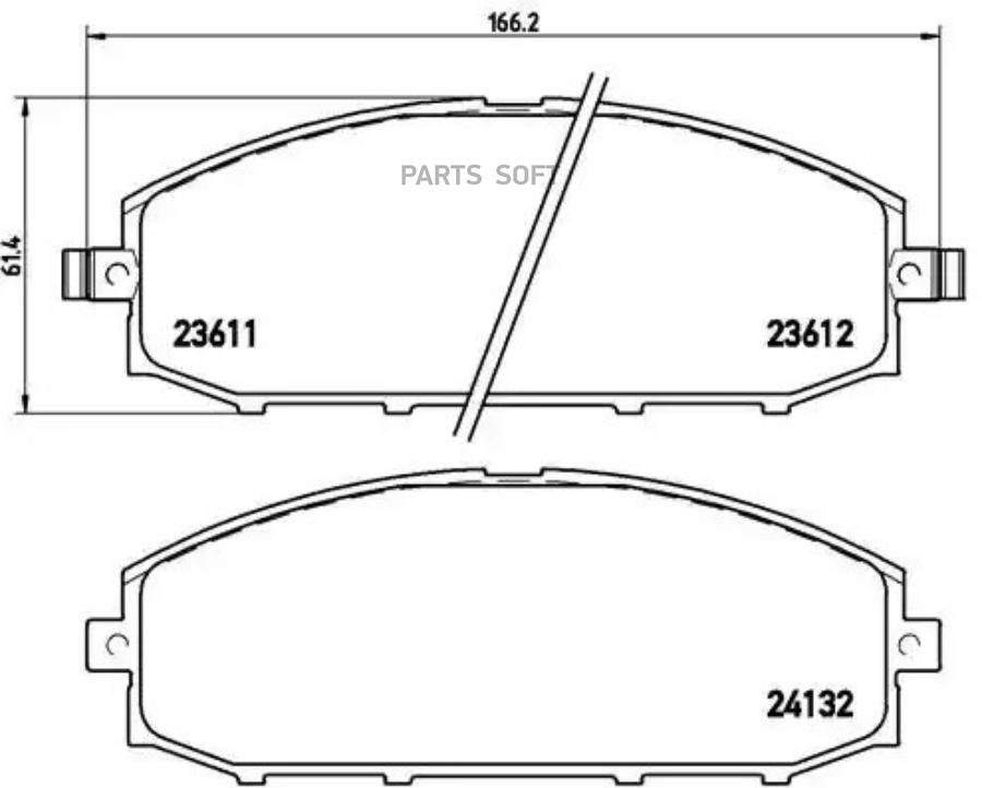 Колодки Передние Nissan Patrol (Y61) 97-  Brembo P56041 Brembo арт BREMBO P56041