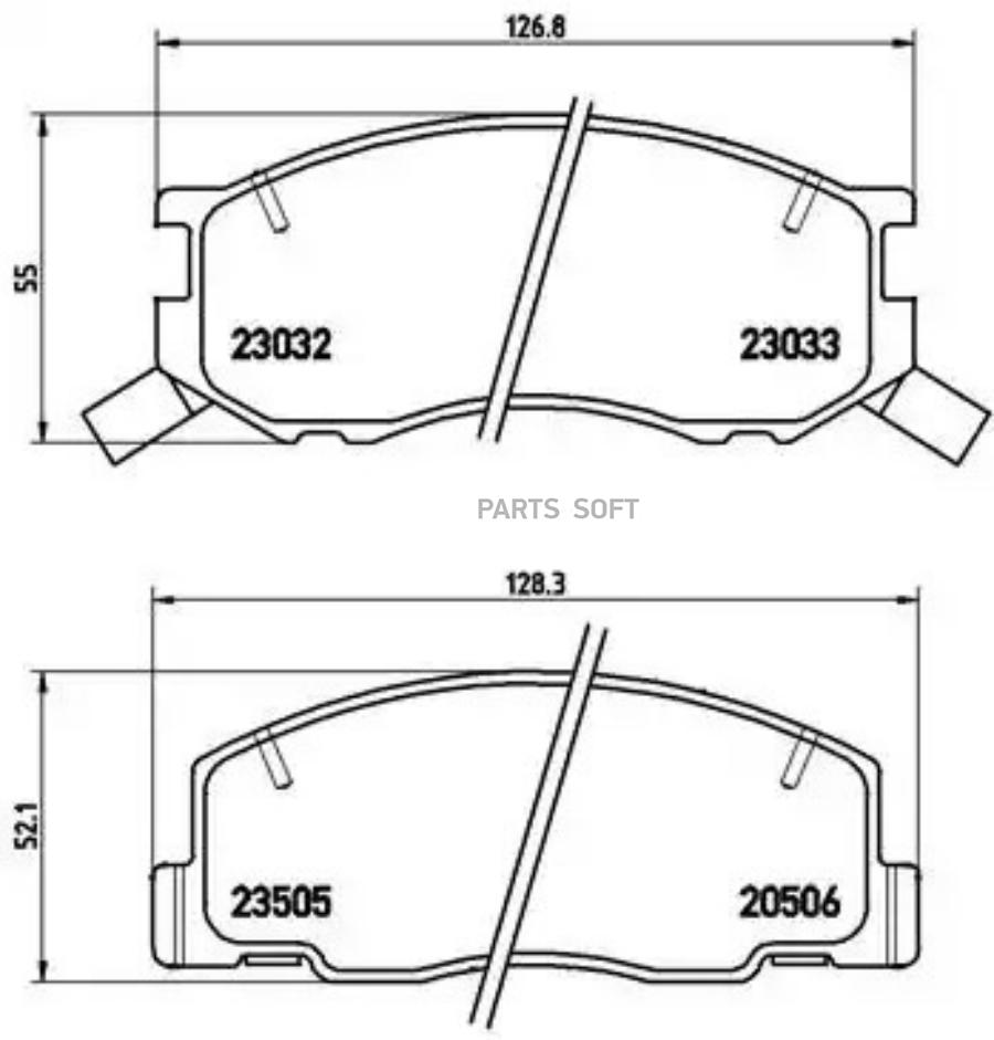 Комплект тормозных колодок дисковый тормоз BREMBO P83093