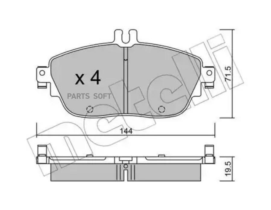 Комплект дисковых тормозных колодок METELLI 2209650