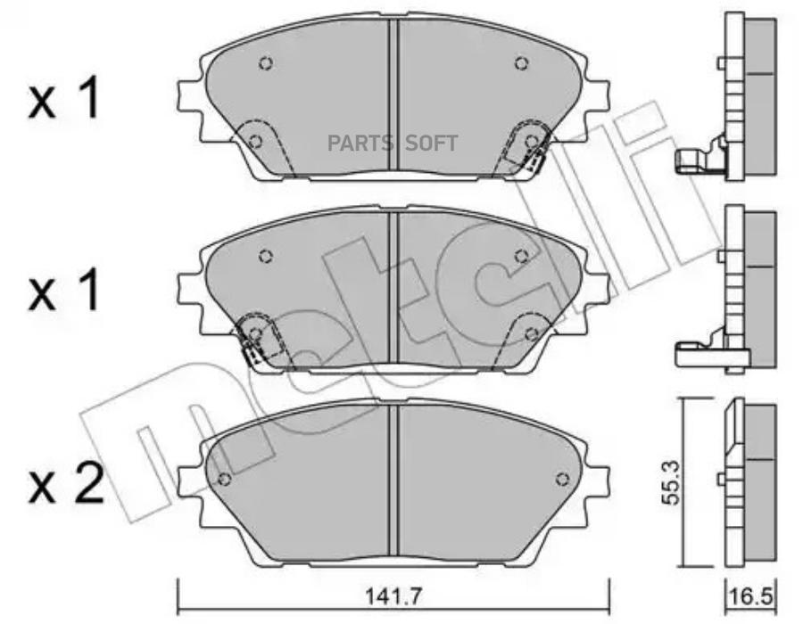 Brake Pad Set disc brake METELLI 2209920