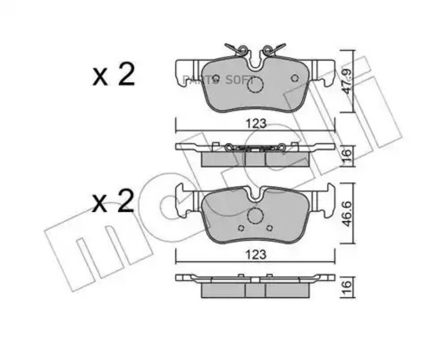 Комплект тормозных колодок METELLI 2210380