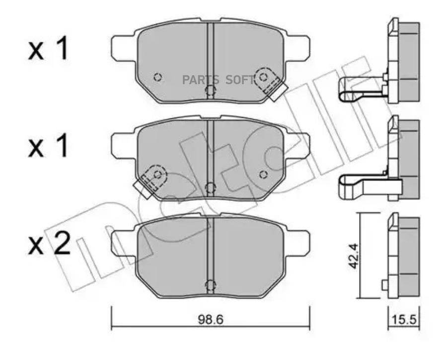 Комплект дисковых тормозных колодок METELLI 2207460