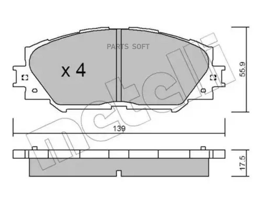 Комплект дисковых тормозных колодок METELLI 2207470