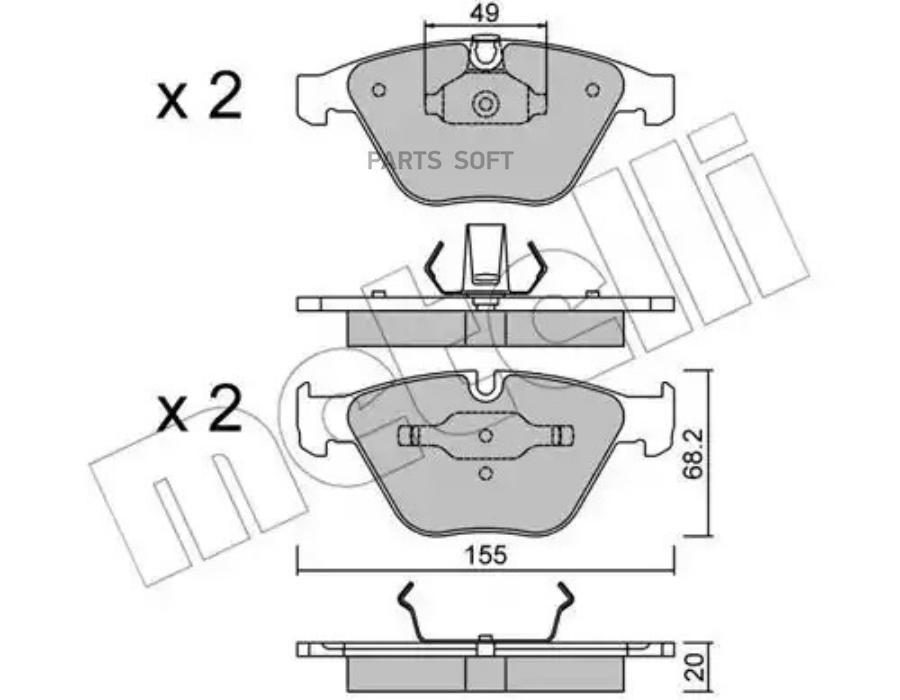 Комплект тормозных колодок дисковый тормоз METELLI 2205580