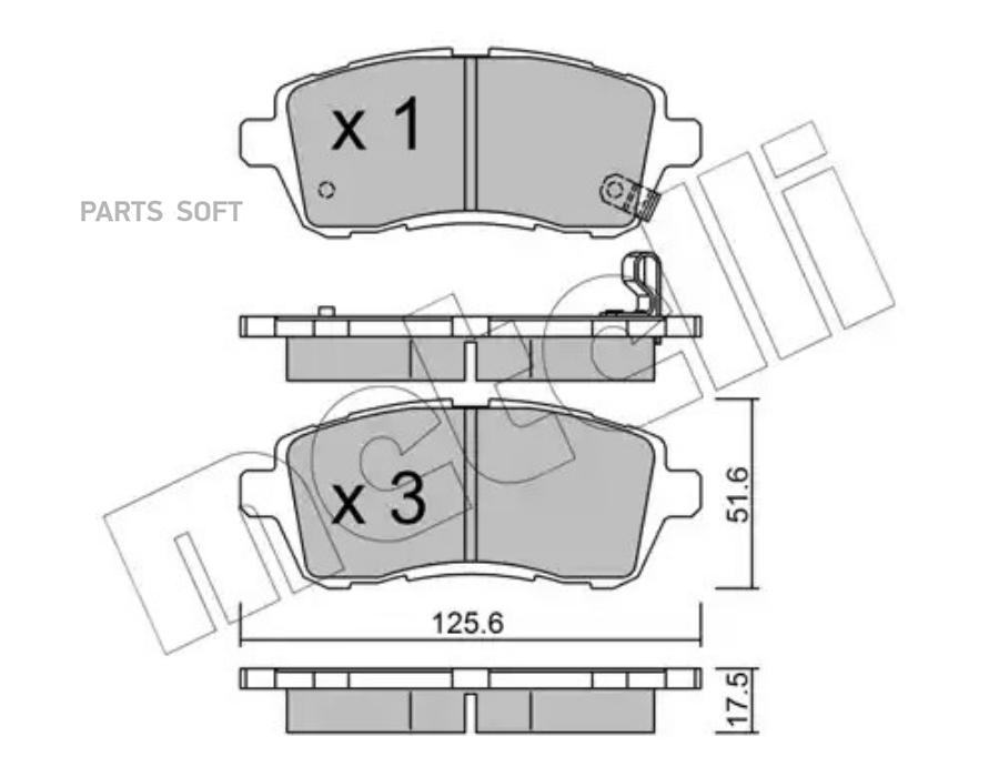 Комплект тормозных колодок дисковый тормоз METELLI 2207930