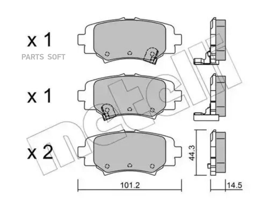 Brake Pad Set disc brake METELLI 2209930