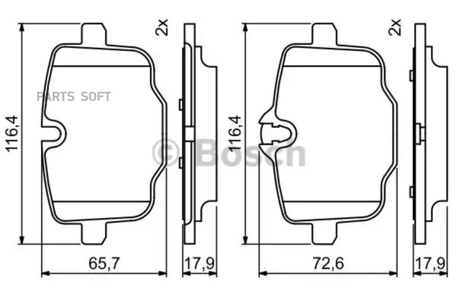 Комплект тормозных колодок BOSCH 0986494759