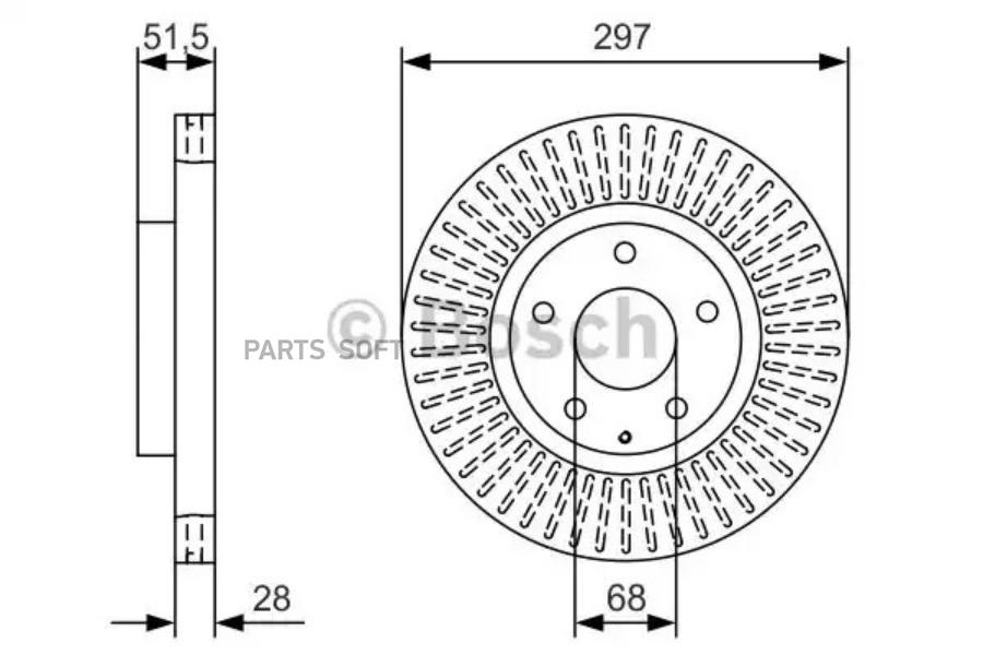 Диск тормозной передний BOSCH 0986479B15