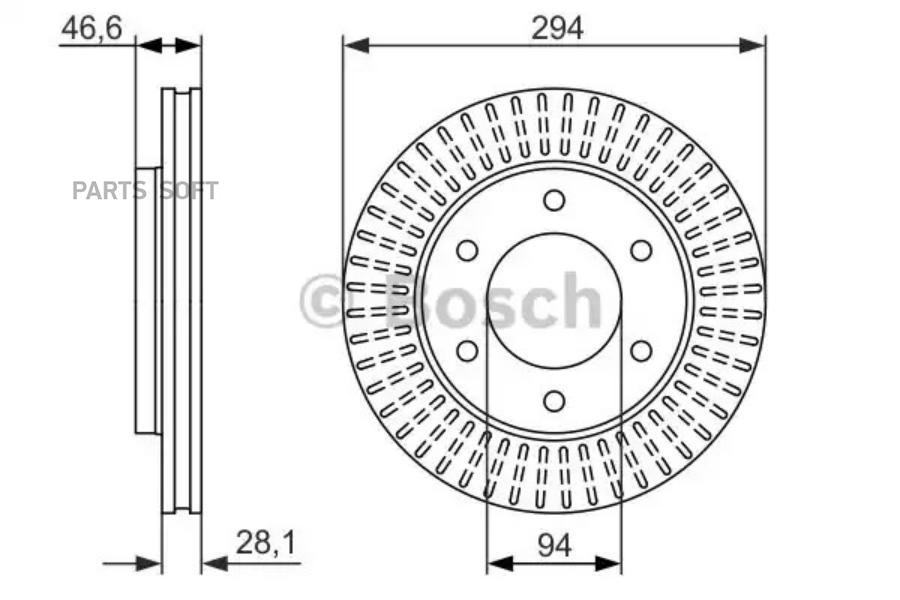Диск торм первент [294x28] 6 отв BOSCH 0986479704