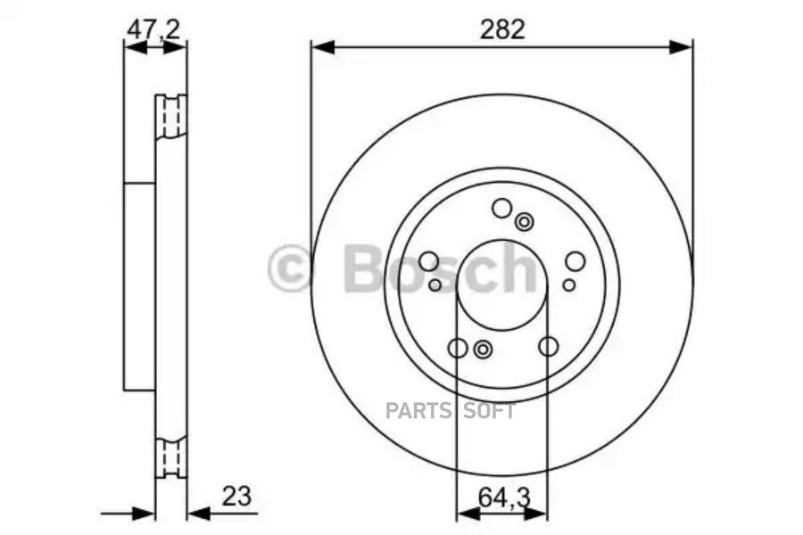 Диск тормозной передний BOSCH 0986479365