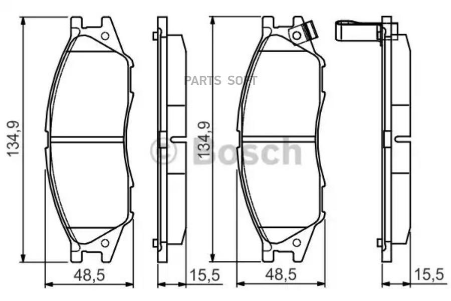 Комплект дисковых тормозных колодок BOSCH 0986495146