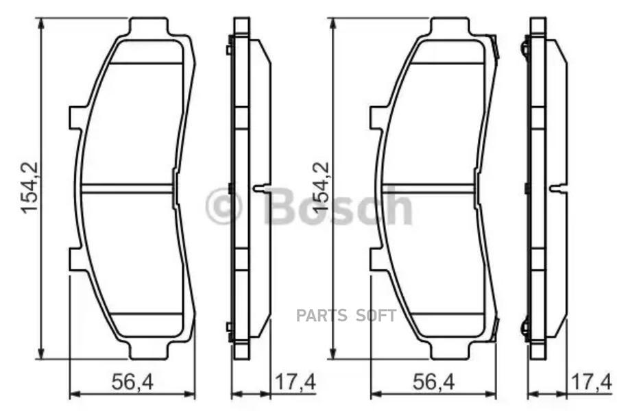 Колодки тормозные передние BOSCH 0986424656