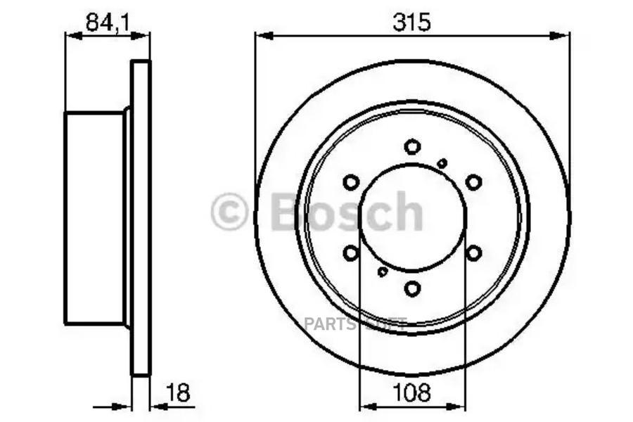 Диск тормозной задний BOSCH 0986478713