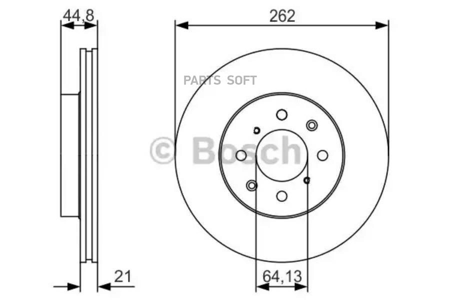 Диск торм первент [262x21] 4 отв PREMIUM2 BOSCH 0986479R80