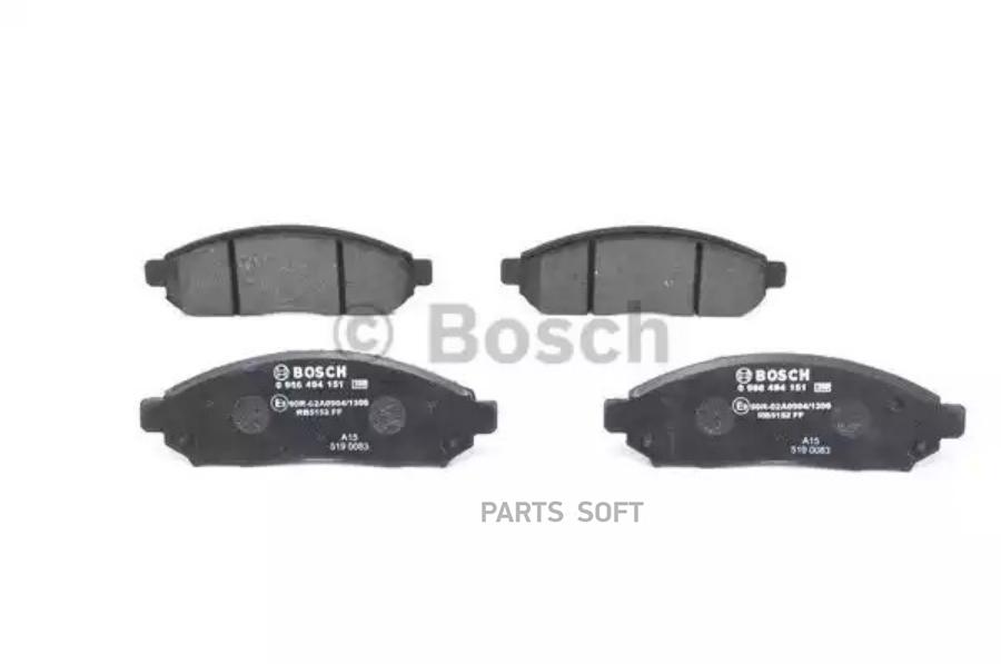 Комплект дисковых тормозных колодок BOSCH 0986494151