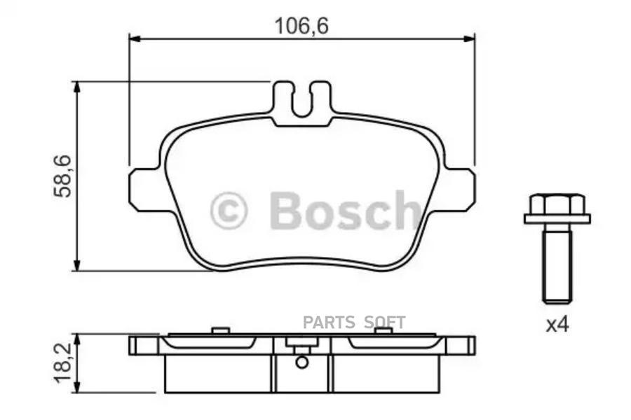 Колодки тормзад BOSCH 0986494664