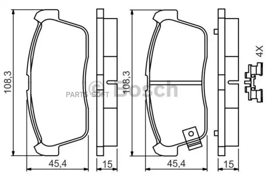 Комплект тормозных колодок BOSCH 0986494618