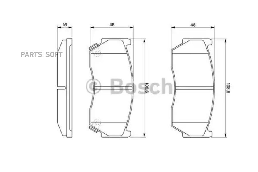 Комплект дисковых тормозных колодок BOSCH 0986424369