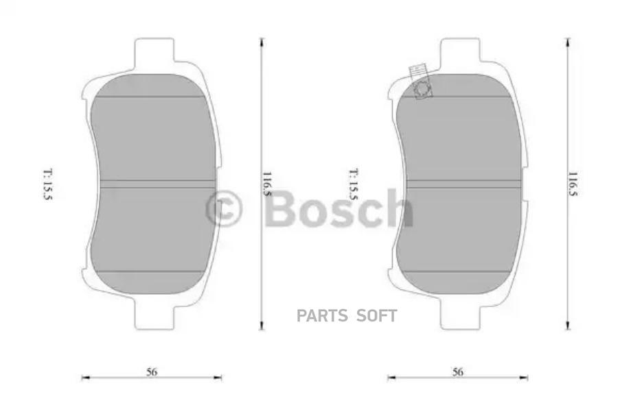 Комплект тормозных колодок дисковый тормоз BOSCH 0986AB1014