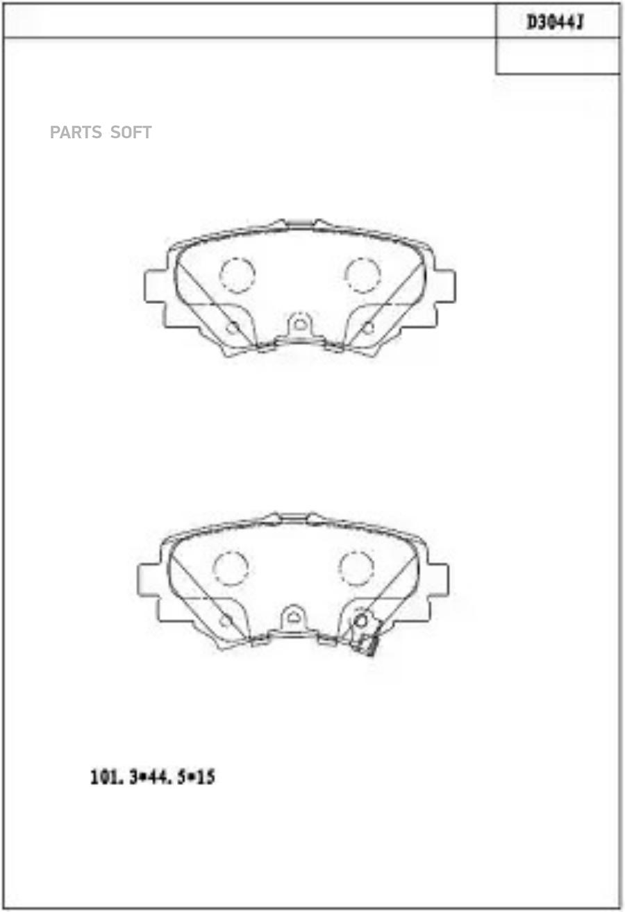 КОЛОДКИ ТОРМОЗНЫЕ ДИСКОВЫЕ KD3044 ШТ ASIMCO KD3044