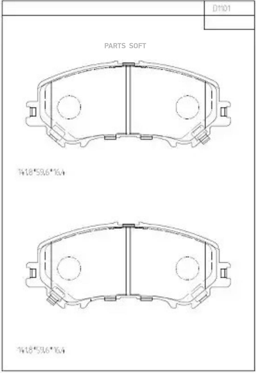 Комплект тормозных колодок ASIMCO KD1101