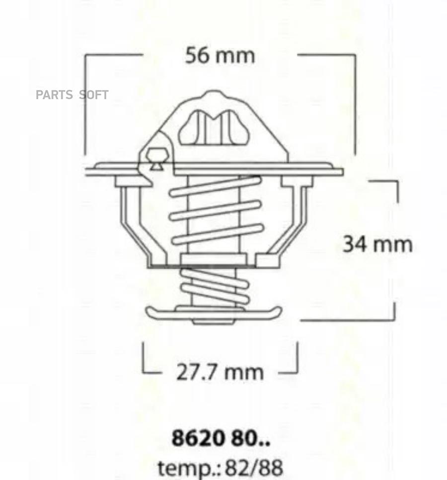 Термостат охлаждающей жидкости двигателя TRISCAN 86208088